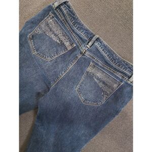 Apt. 9 Bootcut Jeans Womens 12 Blue Rhinestone Pocket Modern Fit Denim